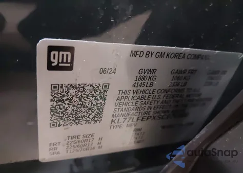 2025 Chevrolet Trax Fwd Ls z USA, uszkodzony, nr VIN KL77LFEPXSC070988